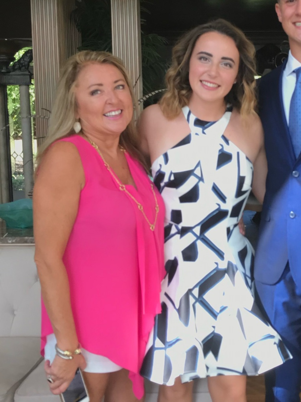 White and Blue Formal Dress